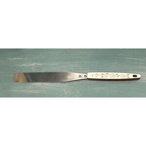 Household Japan Icing Spatula Cake Frosting Wood Rose Stainless Steel MCM Vtg